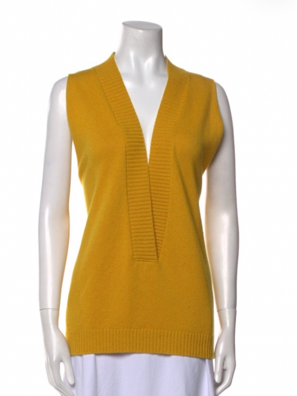 $1500 ESKANDAR 100% Cashmere V-Neck Sweater vest (OS)
